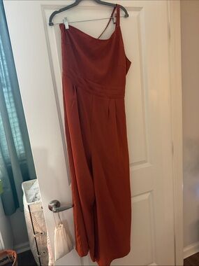 Women's Rust One-Shoulder Jumpsuit